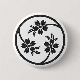 Badge Rond 5 Cm [Famille Crest] Cherry tree