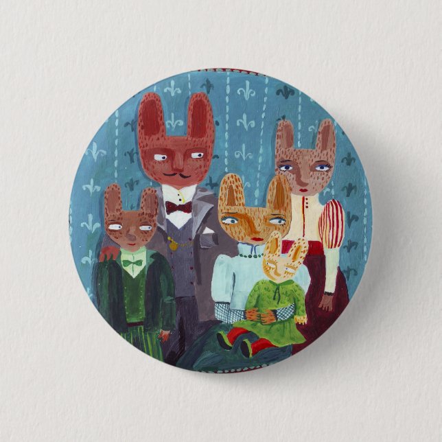 Badge Rond 5 Cm Famille d'animaux (Devant)