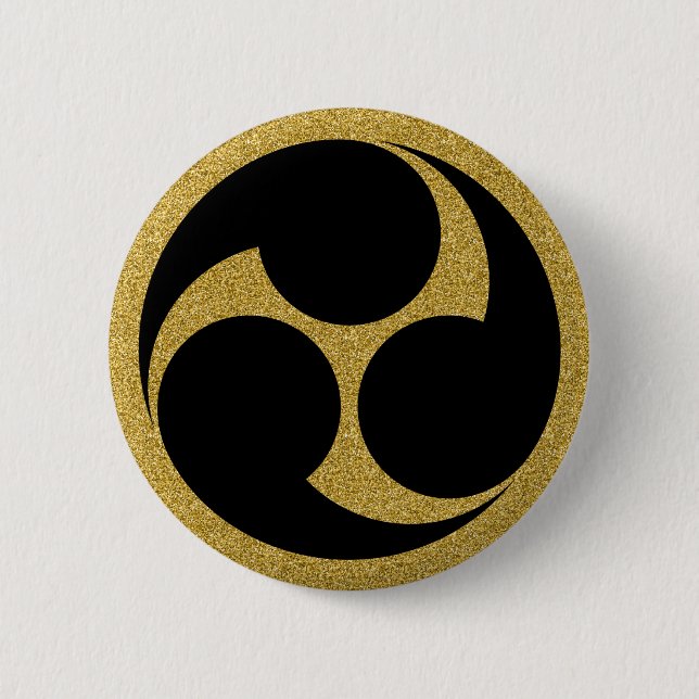 Badge Rond 5 Cm [Famille des crêtes] Mitsudomoe de gauche (Devant)