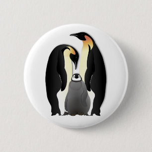 Badge Rond 5 Cm famille des pingouins