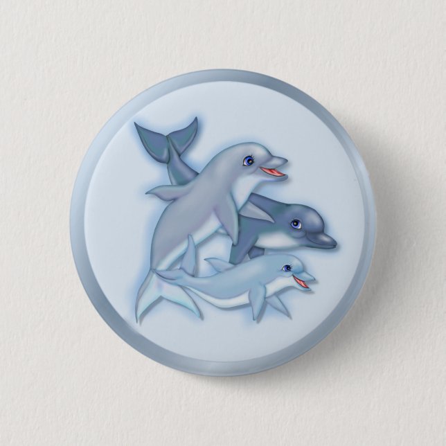 Badge Rond 5 Cm Famille Dolphin (Devant)