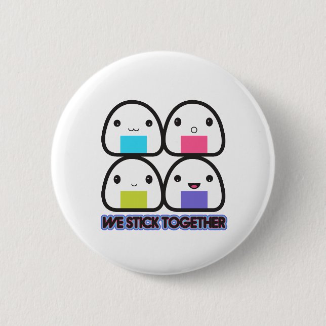 Badge Rond 5 Cm Famille d'Onigiri (Devant)