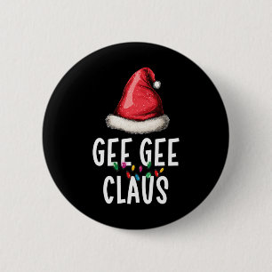 Badge Rond 5 Cm Famille Gee-gee Claus Noël Pères Noël Pyjama Match