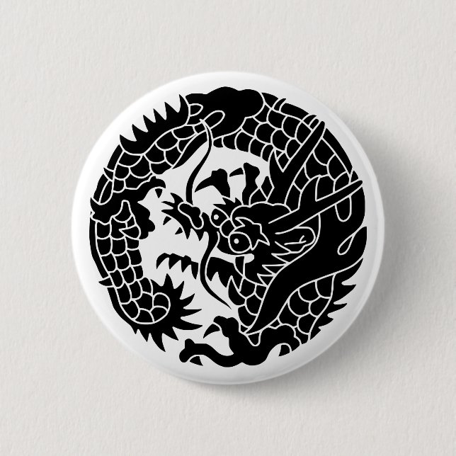 Badge Rond 5 Cm Famille Japonaise Crest-Dragon (Devant)
