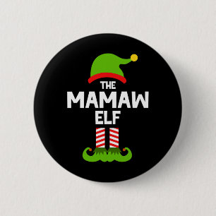 Badge Rond 5 Cm Famille Le Mamaw Elf Noël Correspondant Pyjama Pj