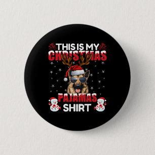 Badge Rond 5 Cm Famille Matching Funny Xmas Pajama berger allemand