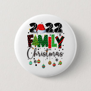 Badge Rond 5 Cm Famille Noël 2022 Equipe Correspondante Père Noël