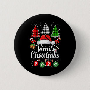 Badge Rond 5 Cm Famille Noël 2024 Cadeaux correspondants Xmas Squa