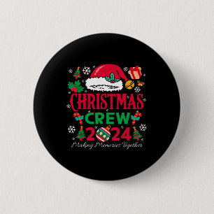 Badge Rond 5 Cm Famille Noël 2024 Noël Crew Jumelage de Noël