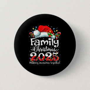 Badge Rond 5 Cm Famille Noël 2025 Équipe Correspondante Santa Elf