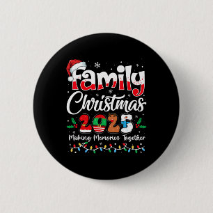 Badge Rond 5 Cm Famille Noël 2025 Matching tenue Xmas Squad S