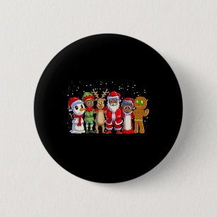 Badge Rond 5 Cm Famille noire Noël Afro Africain Américain Père No