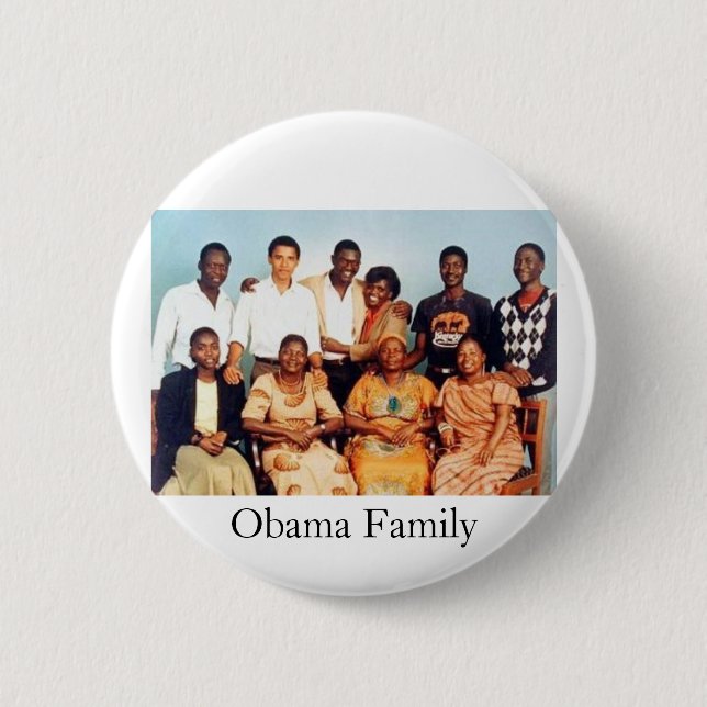 Badge Rond 5 Cm Famille Obama (Devant)