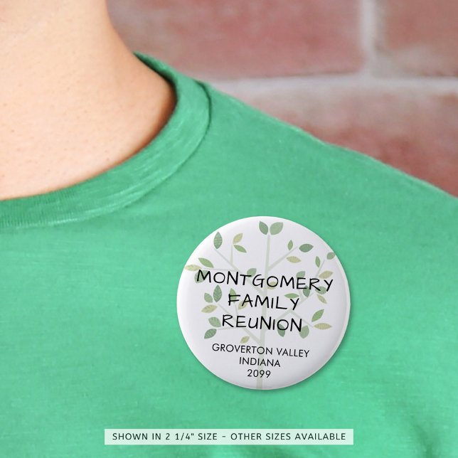 Badge Rond 5 Cm Famille Réunion Moderne Arbre Familial Personnalis (Créateur téléchargé)