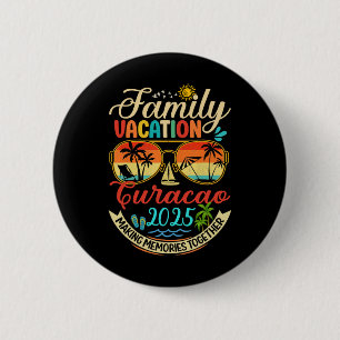 Badge Rond 5 Cm Famille Vacances Curacao 2025 Souvenirs Famille Su