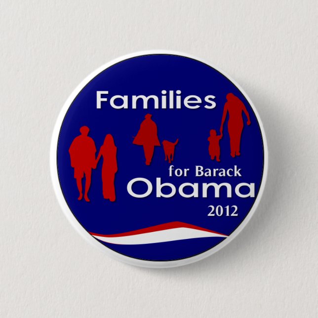 Badge Rond 5 Cm Familles pour Barack Obama 2012 (Devant)