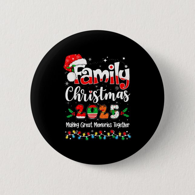 Badge Rond 5 Cm Family Christmas 2025 Matching Outfit Xmas Squad S (Devant)