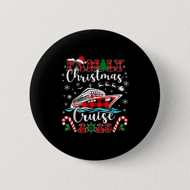 Badge Rond 5 Cm Family Christmas Cruise 2025 Matching Family Cruis (Devant)