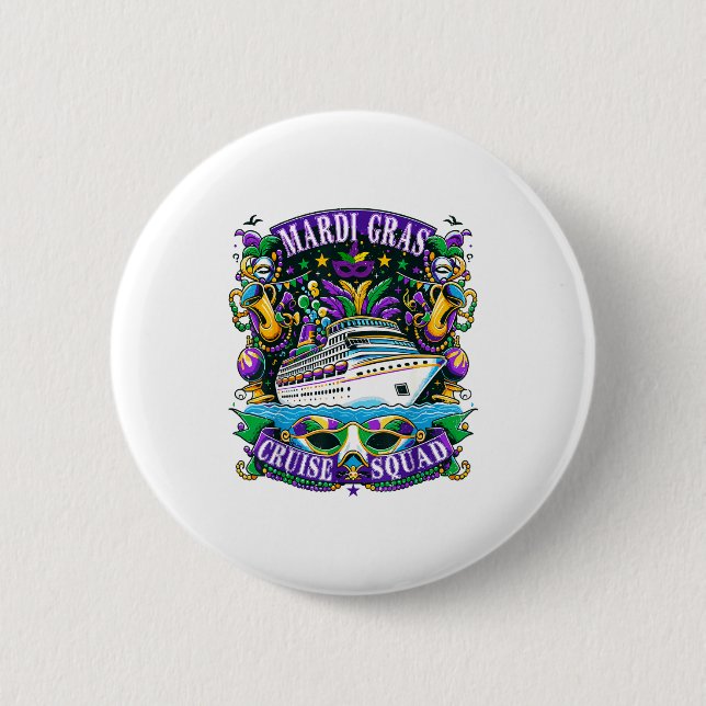 Badge Rond 5 Cm Family Mardi Gras Cruise Squad Vacation Trip Ship  (Devant)