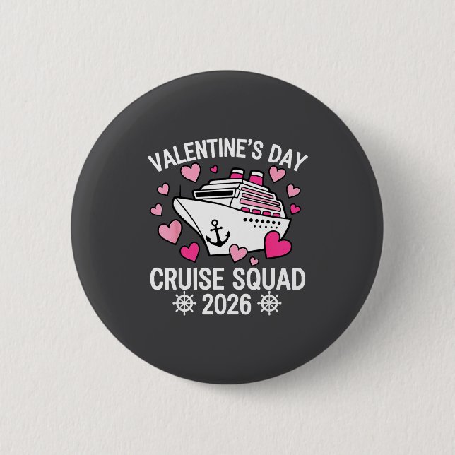 Badge Rond 5 Cm Family Matching Valentines Day Cruise 2026 Husband (Devant)