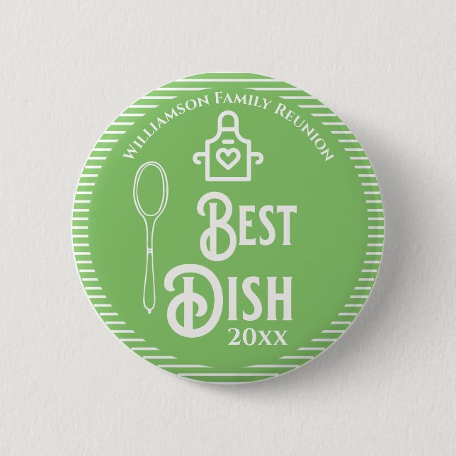 Badge Rond 5 Cm Family Reunion Award Best Potluck Dish (Devant)