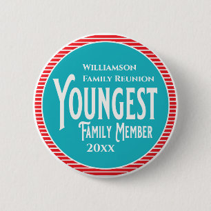 Badge Rond 5 Cm Family Reunion Award Le plus jeune membre de la fa