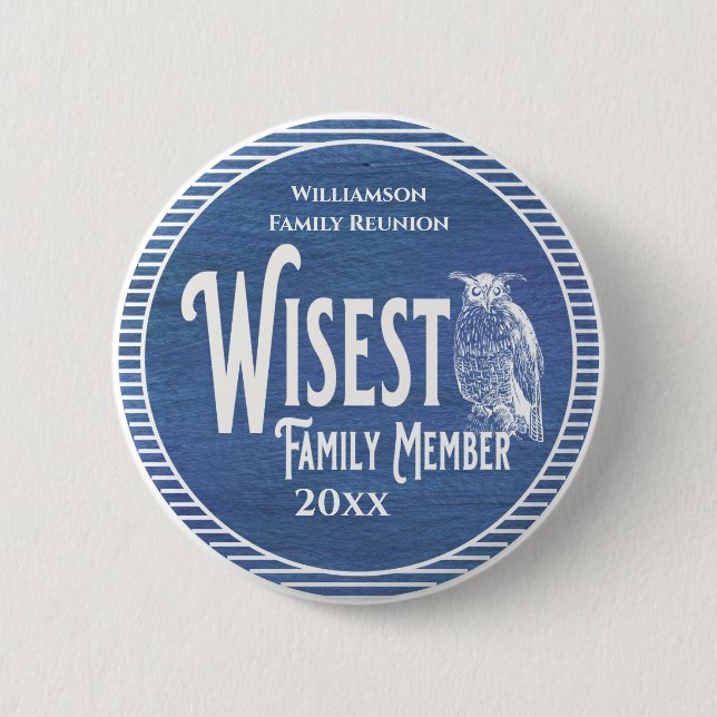 Badge Rond 5 Cm Family Reunion Award Wisest Family Membre (Devant)