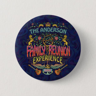 Badge Rond 5 Cm Family Reunion Band Retro les années 70 Concert Lo