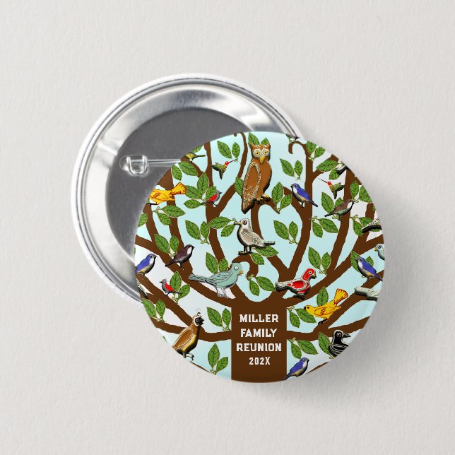 Badge Rond 5 Cm family reunion keepsake button (Devant & derrière)
