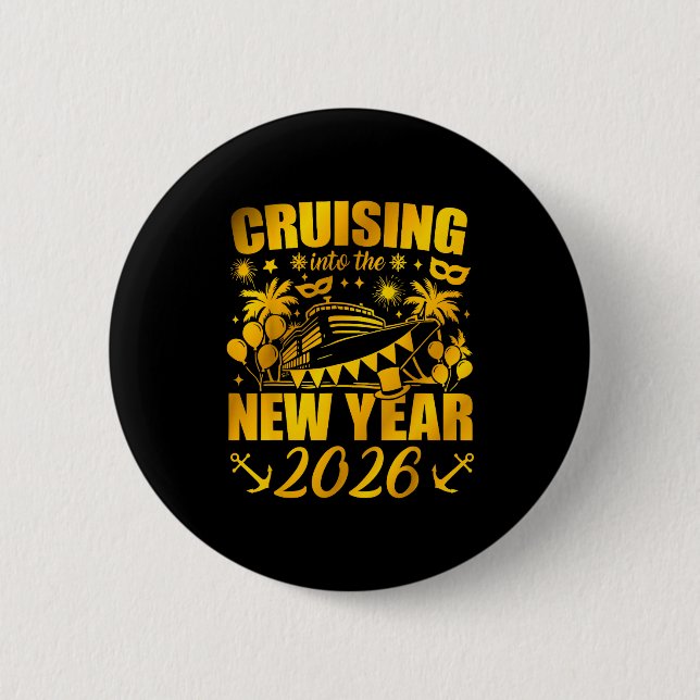 Badge Rond 5 Cm Family Vacation Cruise Ship 2026 New Year Party Cr (Devant)
