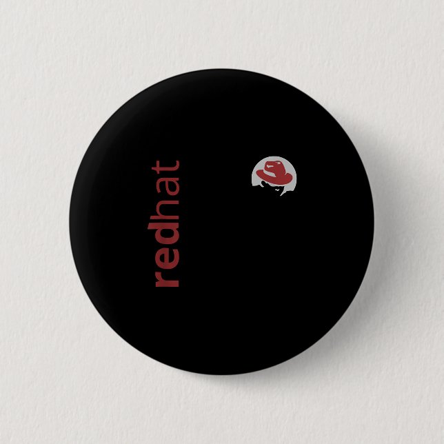Badge Rond 5 Cm Fan Casquette rouge Linux Tee Tux Penguin Open Sou (Devant)