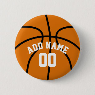 Badge Rond 5 Cm Fan de basket-ball avec le nombre nommé fait sur