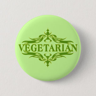 Badge Rond 5 Cm Fancy In Green - Végétarien