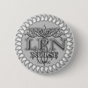 Badge Rond 5 Cm Fancy LPN Caduceus infirmière bouton épinglette
