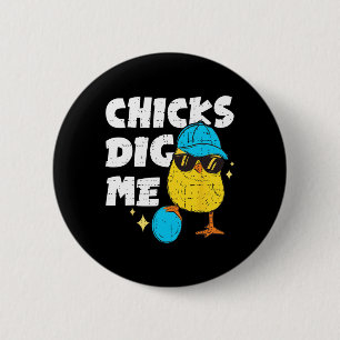 Badge Rond 5 Cm Fantaisie Poussins Me Creuser Pour Hommes Garçons
