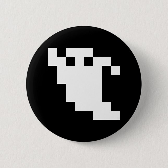 Badge Rond 5 Cm Fantôme à 8 bits pour pixels (Devant)