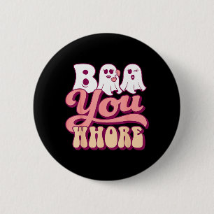 Badge Rond 5 Cm Fantôme de Halloween Groovy Drôle sur Téléphone Ro