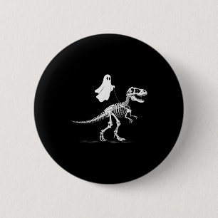 Badge Rond 5 Cm Fantôme d'Halloween Dinosaure Squelette T Rex Fu