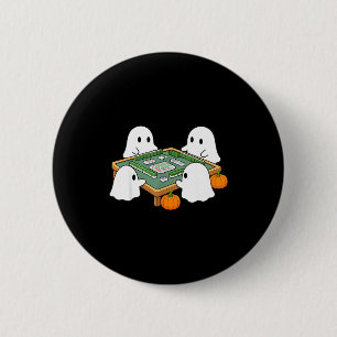 Badge Rond 5 Cm fantôme d'Halloween jouant au mahjong mahjong effr