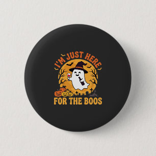 Badge Rond 5 Cm Fantôme drôle d'Halloween Je suis juste là pour le