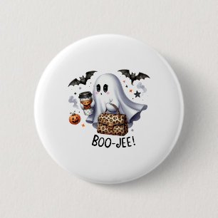 Badge Rond 5 Cm Fantôme Halloween Éffrayant Boom Automne Halloween