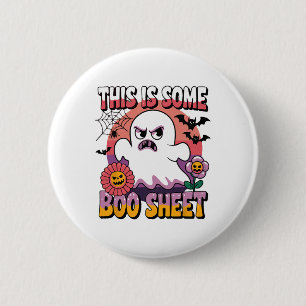 Badge Rond 5 Cm Fantôme super C'Est Une Feuille De Boo Drôle Hallo