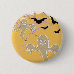 Badge Rond 5 Cm fantômes, chauves-souris, halloween lumineux