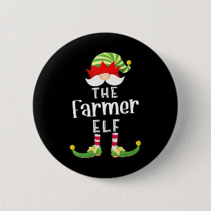 Badge Rond 5 Cm Farmer Elf Group Noël Funny Pajama Party