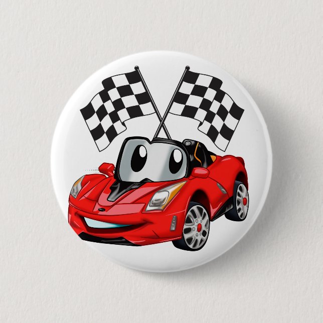 Badge Rond 5 Cm Fast cartoon flag race - choose back color (Devant)