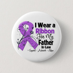 Badge Rond 5 Cm Father-in-Law - Pancreatic Cancer Ribbon