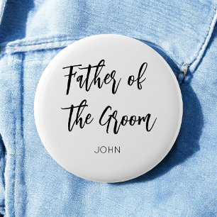 Badge Rond 5 Cm Father of the Groom Black White