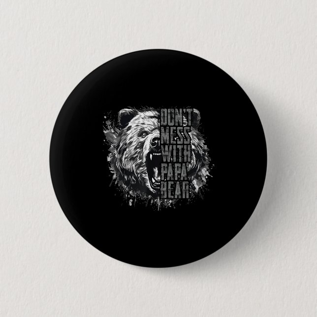 Badge Rond 5 Cm Father's Day Don't Mess With Papa Bear  (Devant)