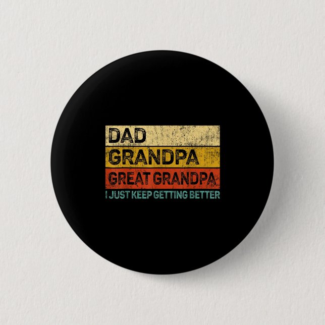 Badge Rond 5 Cm Fathers Day Gift From Grandkids Dad Grandpa Great  (Devant)