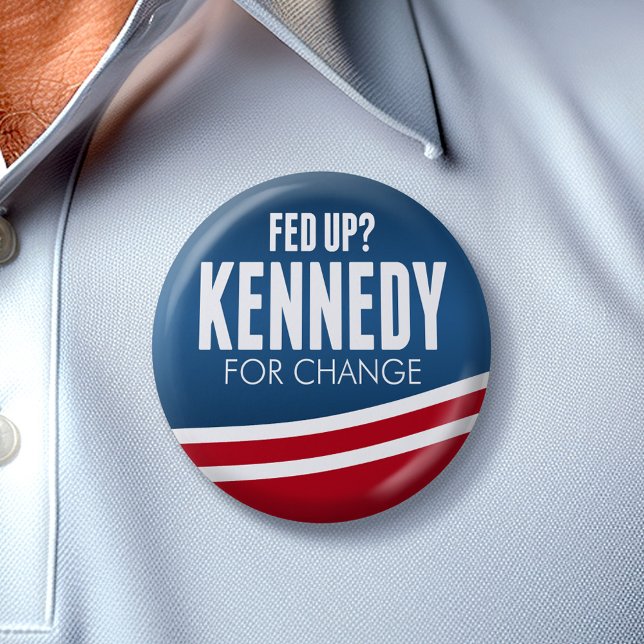 Badge Rond 5 Cm Fatigué - Robert F Kennedy pour le changement 2024 (Kennedy 2024 Button)
